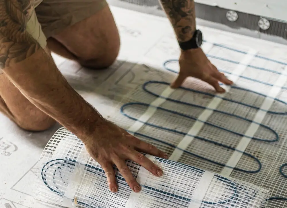 Installation of electric underfloor heating mat