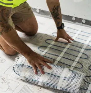 Installation of electric underfloor heating mat