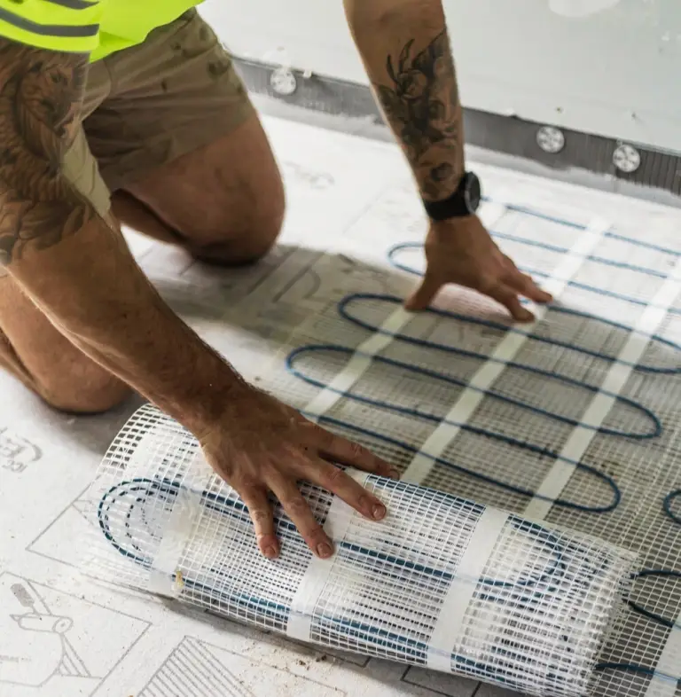 Installation of electric underfloor heating mat