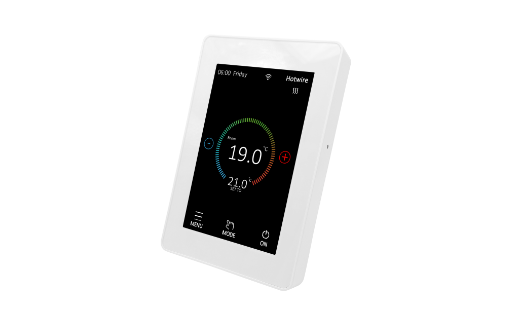Underfloor heating thermostat for bathroom setup