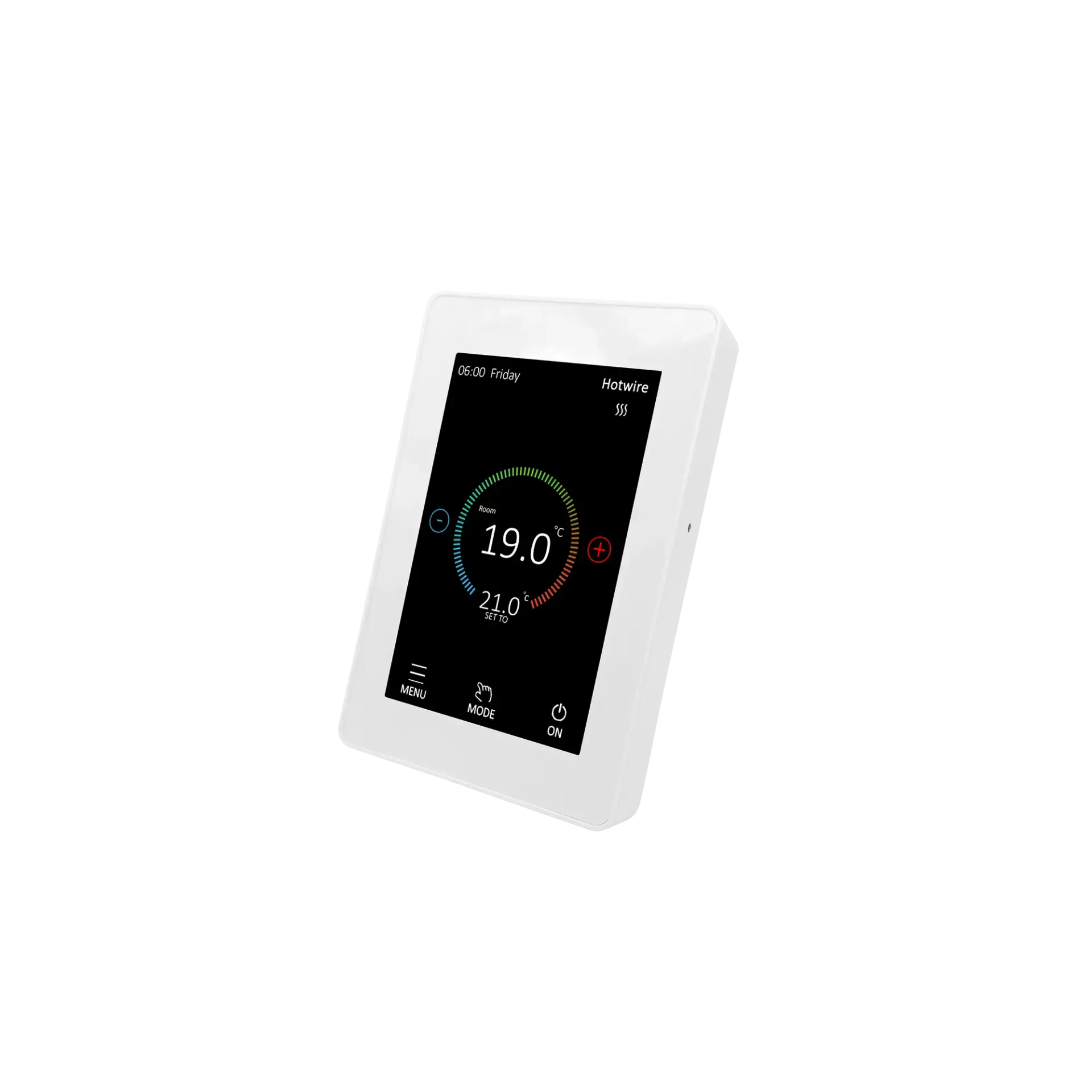 HWTS1 Hotwire Floor Heating Thermostat White Vertical Angle copy